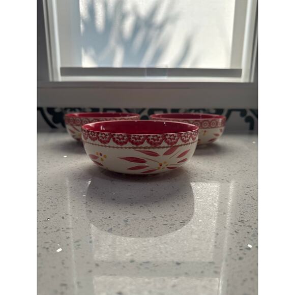Set of 3 Temptations Old World Soup Cereal Bowl Red 6.5 Inch - Picture 1 of 3